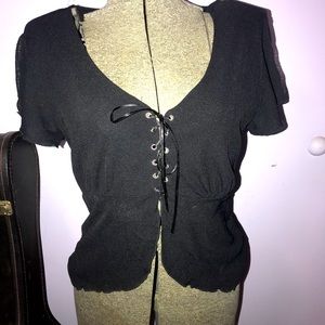 Super cute lace front club top M